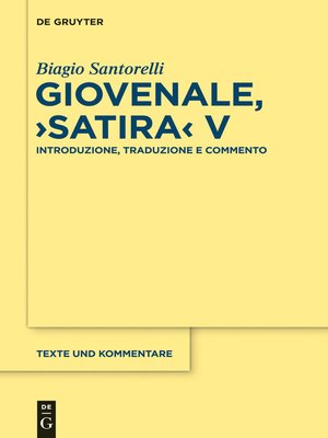 cover image of Giovenale, "Satira" V